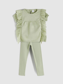 Bisiklet Yaka K?z Bebek Bluz ve Tayt 2li