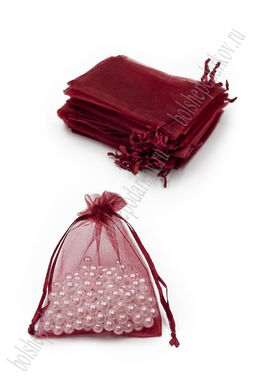 Мешочек из органзы 9*12 см (50 шт) SF-7583, бордовый