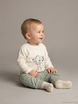 Aslan Kral Bask?l? Erkek Bebek Sweatshirt ve Pantolon