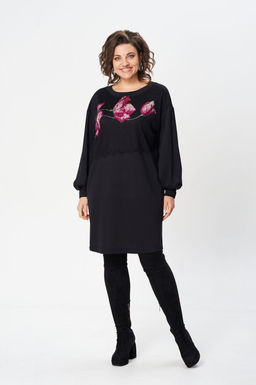 Платье Gizart 5356/1-Р Черный+маки