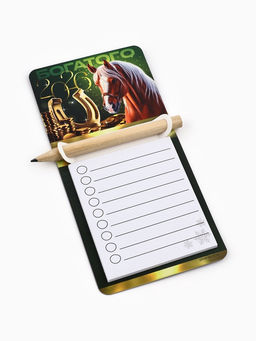 Цена за 5 шт. Магнит с блоком и карандашом Новогодний, МИКС