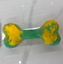 Игрушка сверхпрочная из каучука для всех пород собак "Косточка", цвет зеленый, 16*7,5см