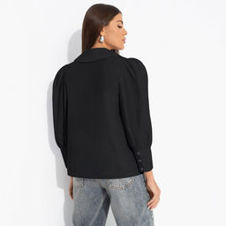 Блуза из хлопка, На пике успеха (черная) - Charutti фото 12