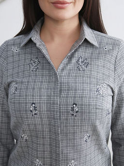 B?y?k Beden Ekose Kad?n G?mlek