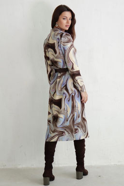 Платье-рубашка с английским воротником принт - Martichelli фото 37