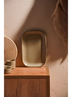 Блюдо фарфоровое SL Home «Песчаный бриз», 24.5×16.5 см, бежевый