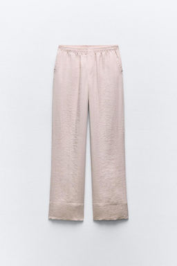 TEXTURED PYJAMA-STYLE TROUSERS - Zara фото 7