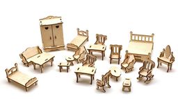 Заготовка для творчества Набор мебели в деревянной коробке - Smiledecor фото 2