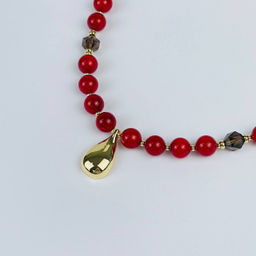 Колье из Коралла и Раухтопаза