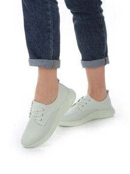 03-PDA156-3 LT. GREEN Полуботинки спортивные женские (натуральная кожа)