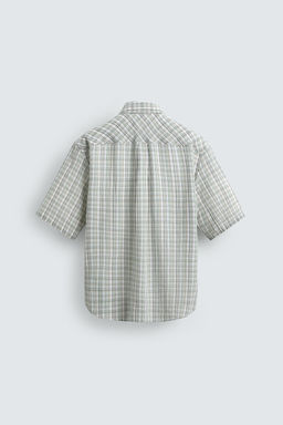 CAMISA RELAXED FIT CUADROS / verde lavado