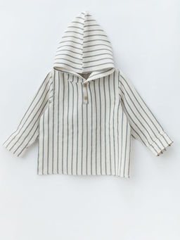 Туника с капюшоном, синий/бежевый - Lesi kids фото 15