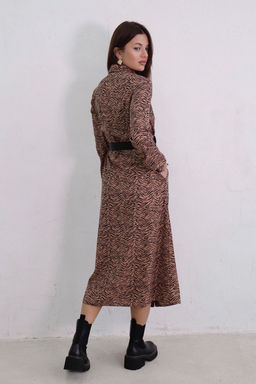 11007 Платье-рубашка удлинённое кофейно-чёрное - Martichelli фото 22