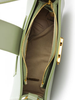 LACCOMA сумка АЛ2024-мятный натуральная кожа хлопок  фото 6