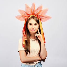 Карнавальный ободок «Лучистое солнце», красно-оранжевый