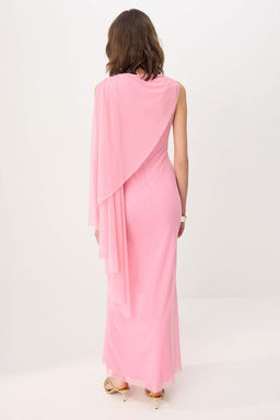Siyah Pelerin Detayl? Orme Tul Astarl? Maxi Abiye & Mezuniyet Elbisesi TPRSS26AE00033 - Trendyolmilla фото 8