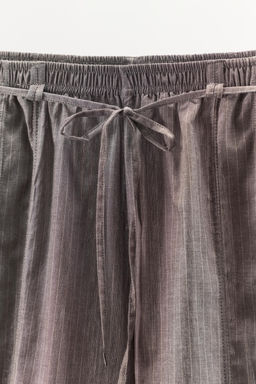 PANTAL?N RAYAS BOMBACHO CINTUR?N / Gris - Zara фото 7