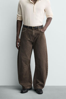 PANTAL?N BARREL FIT LAVADO / Marr?n - Zara фото 2