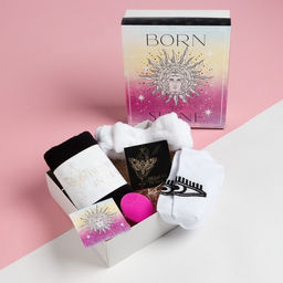 Набор подарочный «Этель» Born to shine, полотенце, повязка, носки