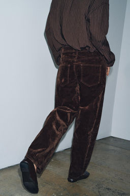 ZW COLLECTION HIGH-WAIST FLOCKED BALLOON JEANS - Zara фото 3