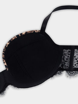 Бюстгальтер женский с мягкими чашками с леопардовым принтом