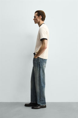 BASIC RIBBED CONTRAST T-SHIRT - Zara фото 12