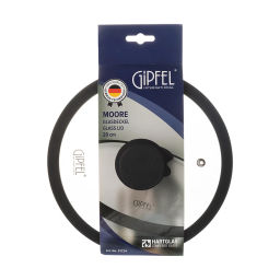 51724 GIPFEL Крышка стеклянная MOORE 20см с силиконовым ободом. Цвет: черный. Материал: закаленное стекло, силикон, нерж. сталь 18/8  фото 4