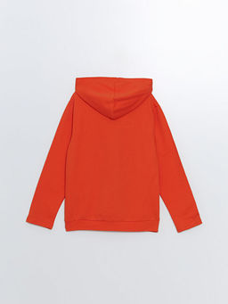 Kap??onlu Bask?l? Uzun Kollu Erkek ?ocuk Sweatshirt - Waikiki фото 3