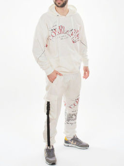 2622/7362 WHITE Костюм спортивный мужской (75% хлопок, 20% полиэстер, 5% спандекс)