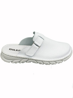 03 | Duki | Белые женские медицинские сабо натуральная кожа - Milka shoes&more фото 2
