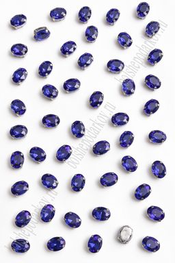 Стразы пришивные 8*6 мм "Овал" (50 шт) SF-7053, синий №9