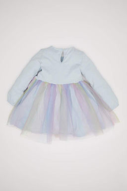 Платье с длинными рукавами Холодное сердце для маленьких девочек - Defacto фото 5