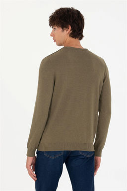 U. S. Polo Assn Мужской базовый свитер хаки меланжевого цвета - U.s. polo assn фото 12