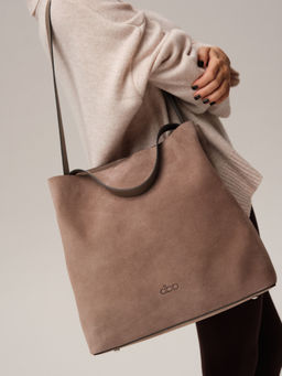 Замшевая сумка шоппер Olga DBR 30948 капучино