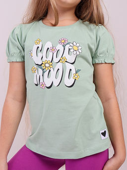 CRB wear / CWKG 90270-37 Комплект для девочки (футболка, бриджи),зеленый  фото 2