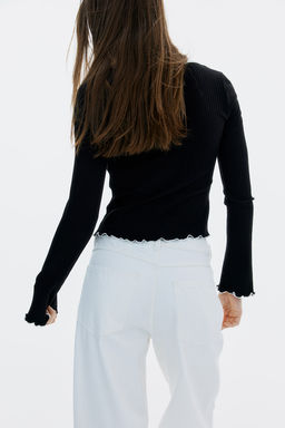Top de canale con detalles sobrehilados - H&m фото 12