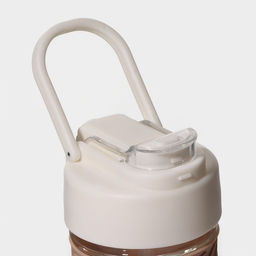 Бутылка для воды «Бьорн», 400 мл, с крышкой и трубочкой «Бьорн», стекло, бежевая