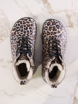 Босоногие ботинки 351.NATAbl.Бежевый леопард/Байка