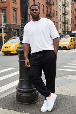B_y_k Beden Siyah Oversize/Geni_ Kesim E_ofman Alt_ TMNSS24AJ00001