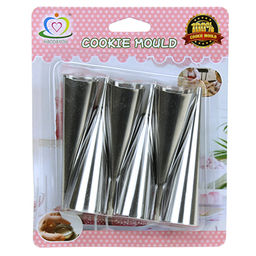 Форма из нержавеющей стали "Конус" для выпекания трубочек набор 6 штук 8,5см, в блистере (Китай)