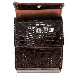 Зажим для купюр Premier-Z-28 натуральная кожа коричневый темный крокодил мелкий (112) 198888  фото 4
