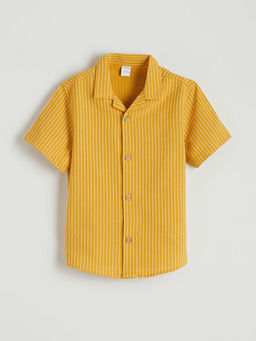 Resort Yaka ?izgili K?sa Kollu Erkek ?ocuk G?mlek