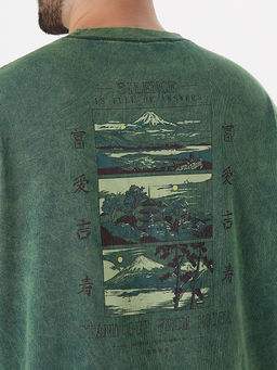 Футболка мужская зеленая с обработкой эйсид - Mark formelle фото 5