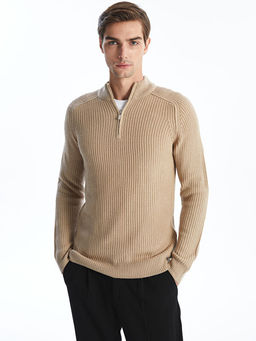 Dik Yaka Uzun Kollu Erkek Triko Kazak