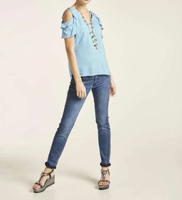 Блузка, голубые - Linea tesini фото 3