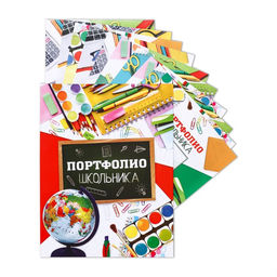 Папка школьная на кольцах «Портфолио школьника», 10 листов-разделителей, 24.5×32 см