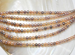 Бусины жемчуг шарик 4мм цвет микс, 39см, 110 бусин Радуга камня