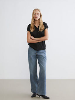 Wideleg Kad?n Jean Pantolon