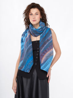 Большой, мягкий, тонкий и очень нежный двусторонний палантин с рисунком - Tantino фото 9