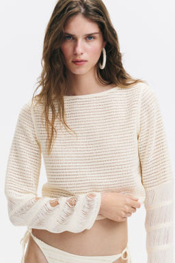 Top efecto crochet con escote barco - H&m фото 2